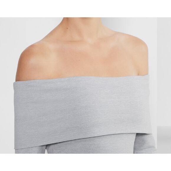 ARITZIA Contour Deco Off Shoulders Gray Bodysuit M - Picture 10 of 11